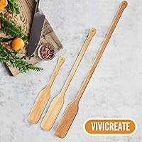 Vista 7 de Vivicreate Paleta mezcladora de madera de goma de 24 pulgadas de longitud, adecuada para restaurante y cazo