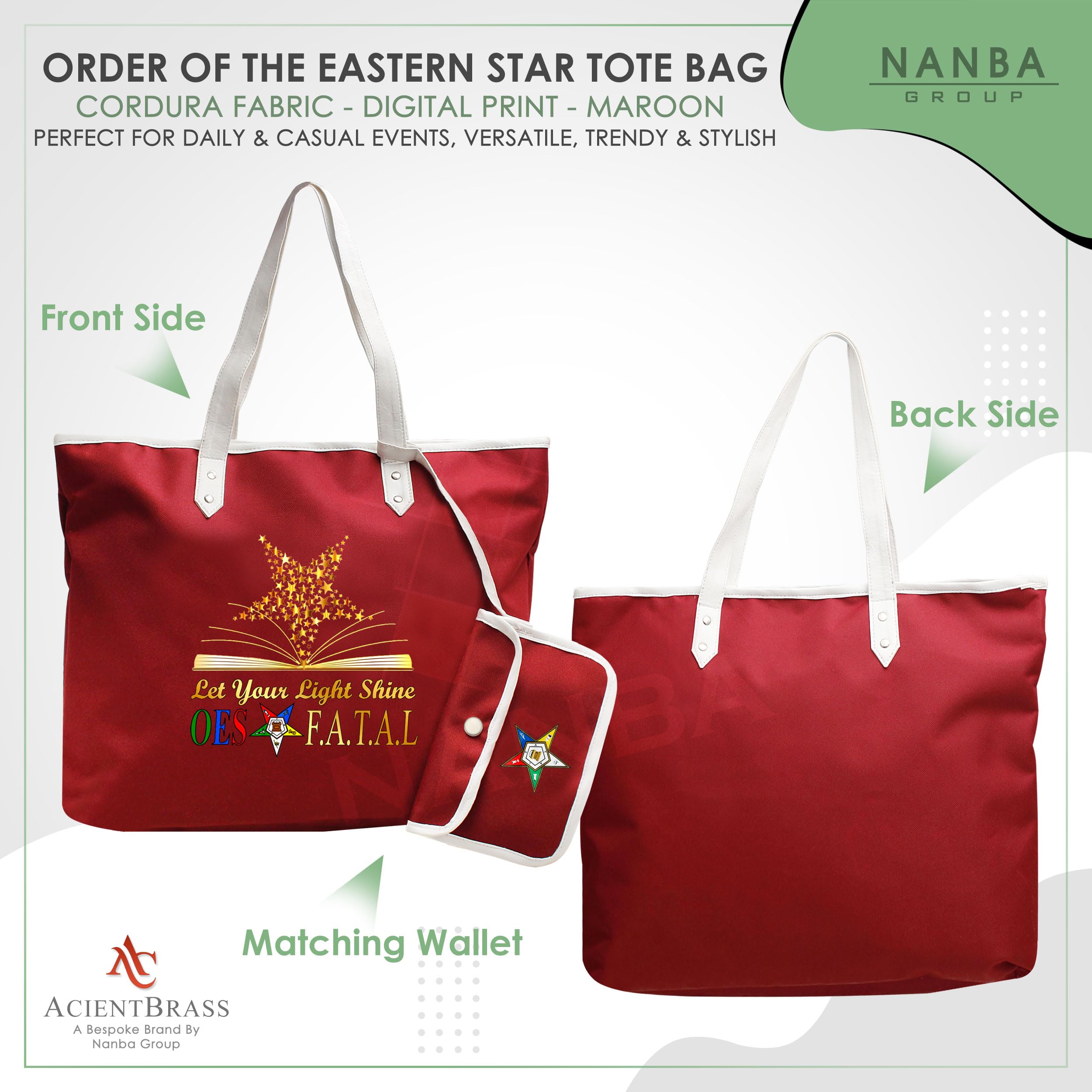 Order of the Eastern Star Tote Bag - Let Your Light Shine Design