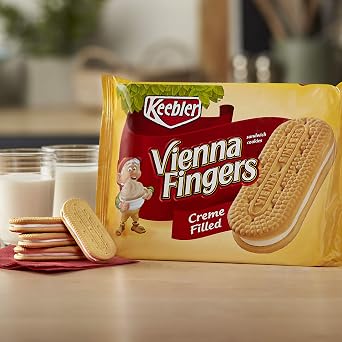 Keebler Cookies, Vienna Fingers Sandwich Cookies, Creme Filled, 14.2 oz Tray