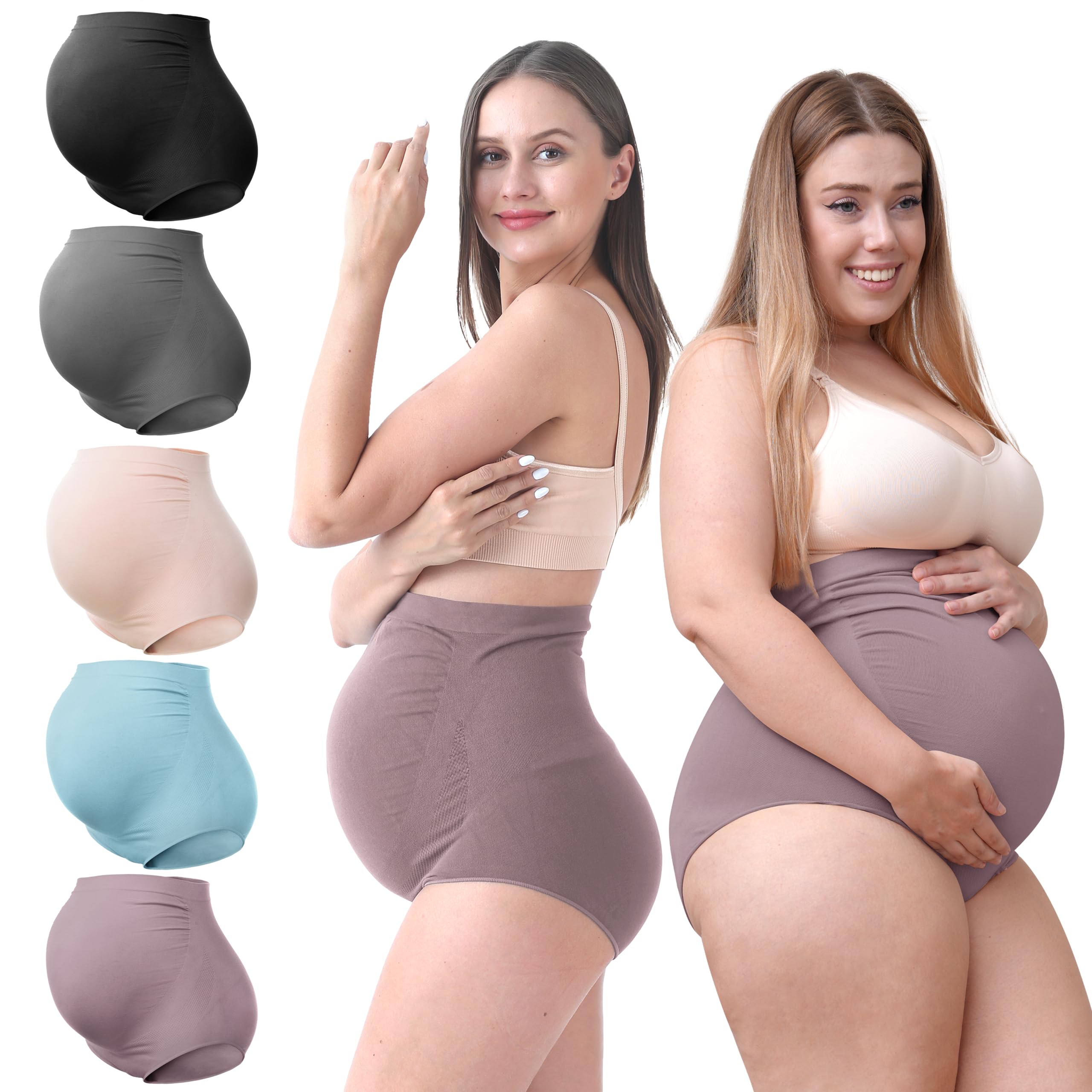 SUNNYBUY Maternity High Waist Underwear, Pregnancy Seamless Soft Panties