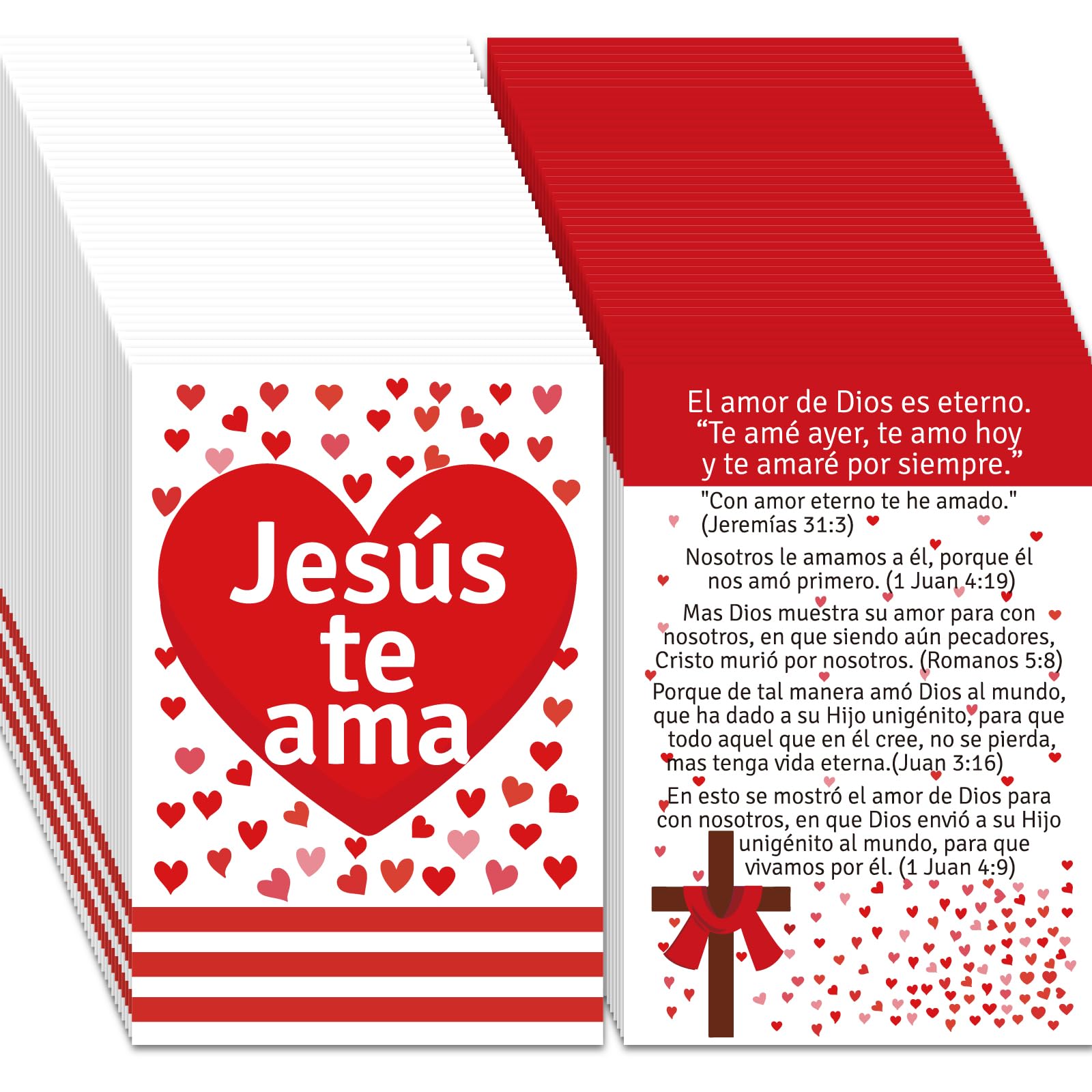 240 tarjetas del tracto del Evangelio de Jesús te ama, tarjetas de plan de salvación, tarjetas de oración sagrada de bolsillo, tarjetas postales de Biblias a granel para evangelismo, regalos de