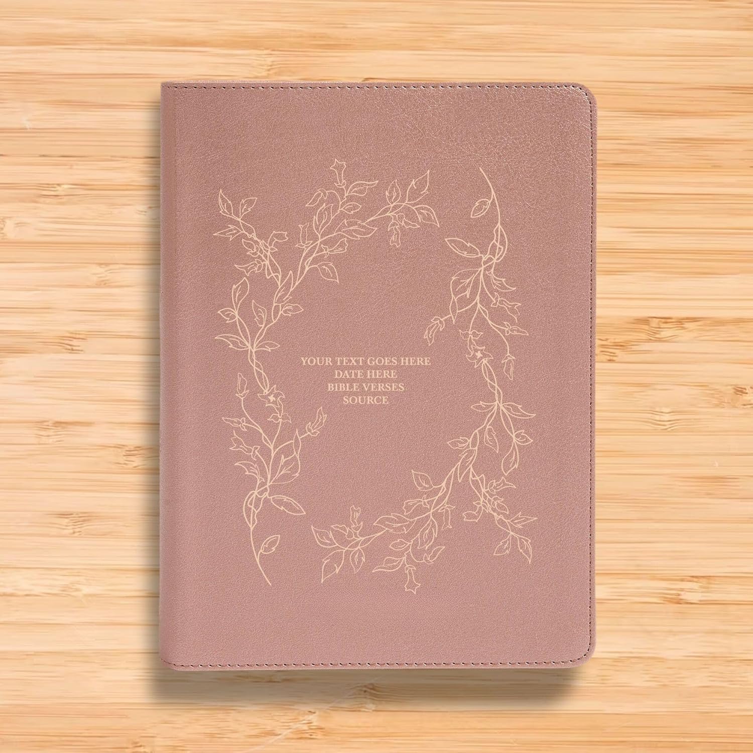 Personalized CSB She Reads Truth Community Study Bible Faux Leather Medium Print Size | Custom with Full Cover Floral Vines Design and Name | Gift for Christian & Religious Celebrations | Rose Gold