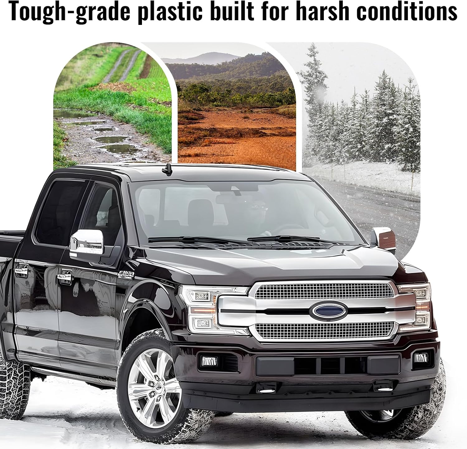 2Pcs Front Bumper Guards Pads Inserts Caps End Covers Compatible with Ford F-150 2018 2019 2020 Left Right Side Bumper Cover Trim Accessories Replacement for JL3Z-17E810-AB JL3Z-17E810-AA Matte Black