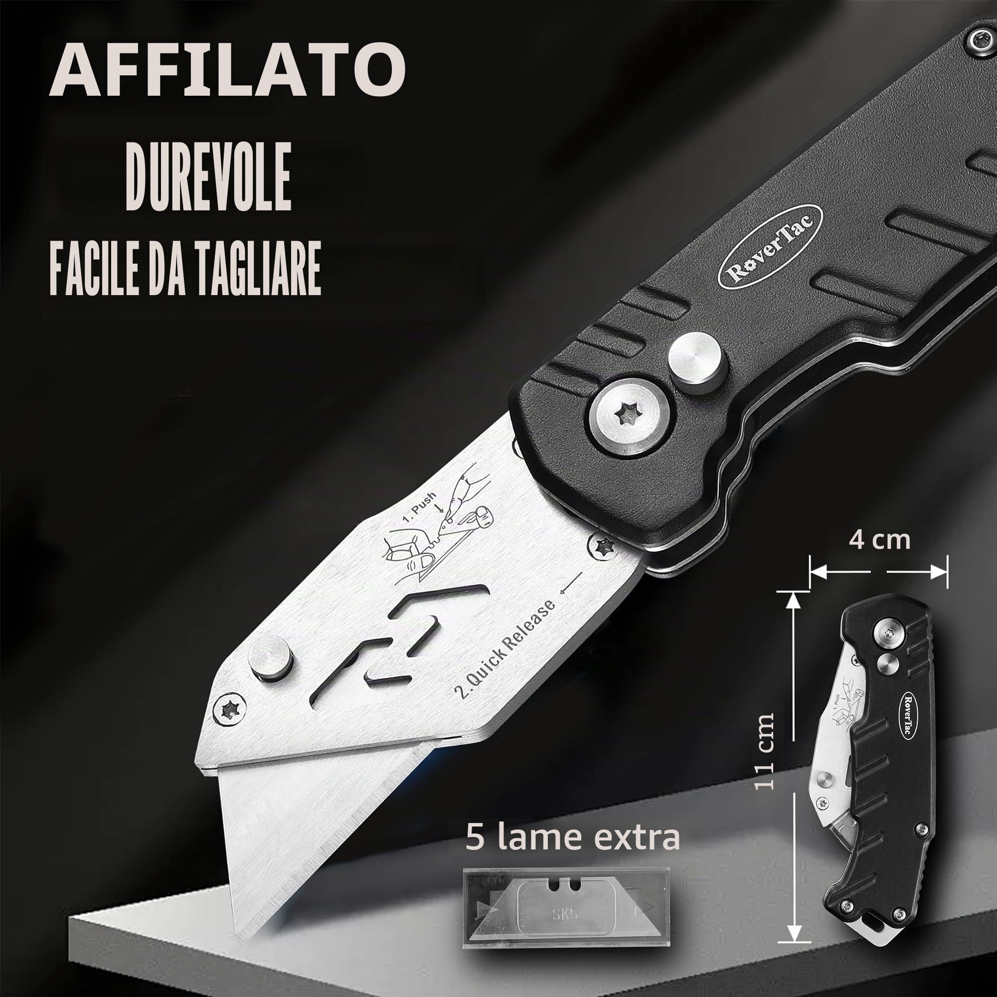 RoverTac Set regalo multiutensili – Martello multiuso 12 in 1, torcia LED, coltello multiuso in confezione regalo “I LOVE YOU” – Regalo utensili per marito, fidanzato, lui, uomini