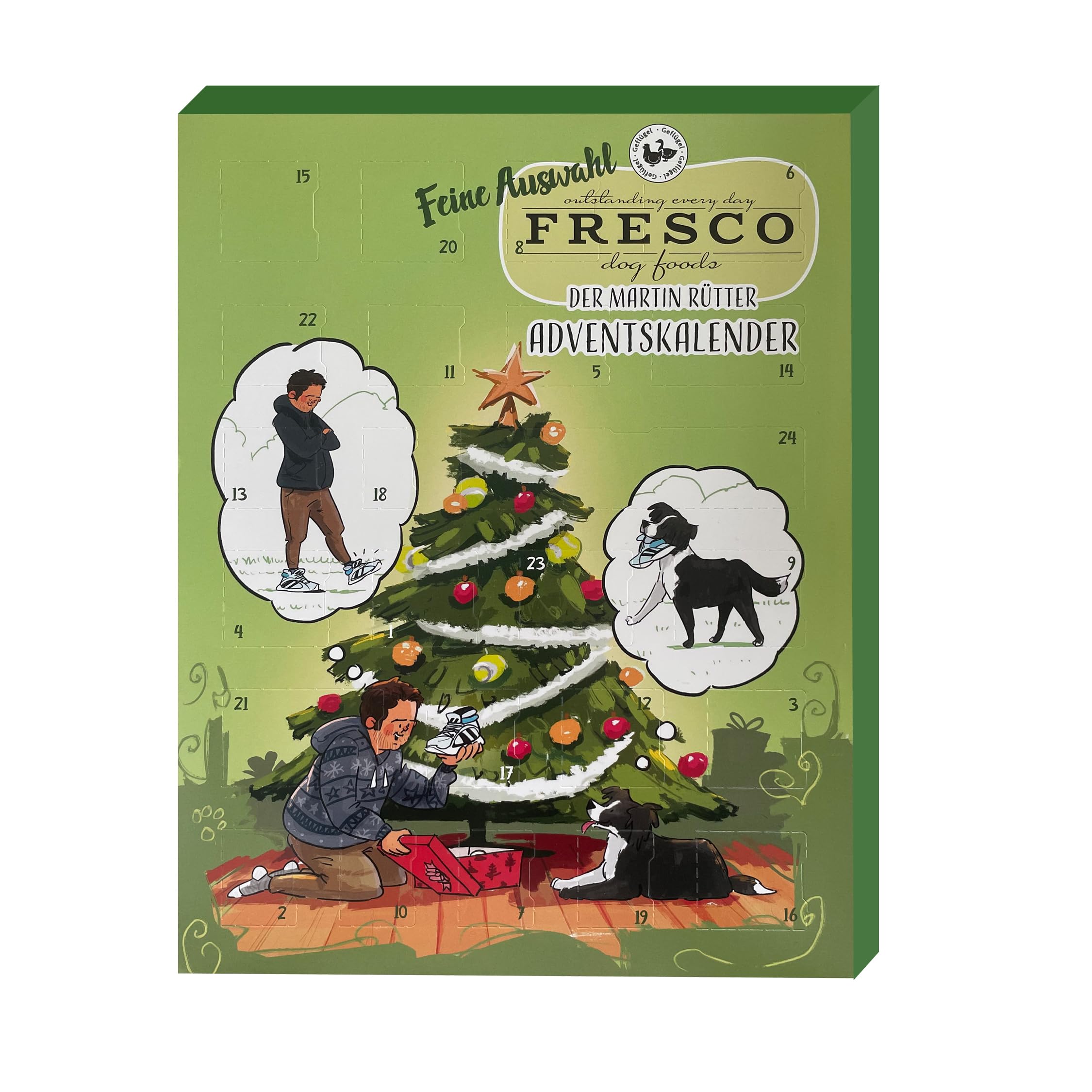FRESCO Dog Martin Rütter Adventskalender 2025 – Geflügel-Hundesnacks (180 g)