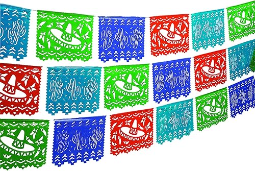 Miniatura 2 de Fun Express - Cartel de plástico mexicano recortado - 100 pies - Para decoraciones de fiesta de Cinco de Mayo o Fiesta