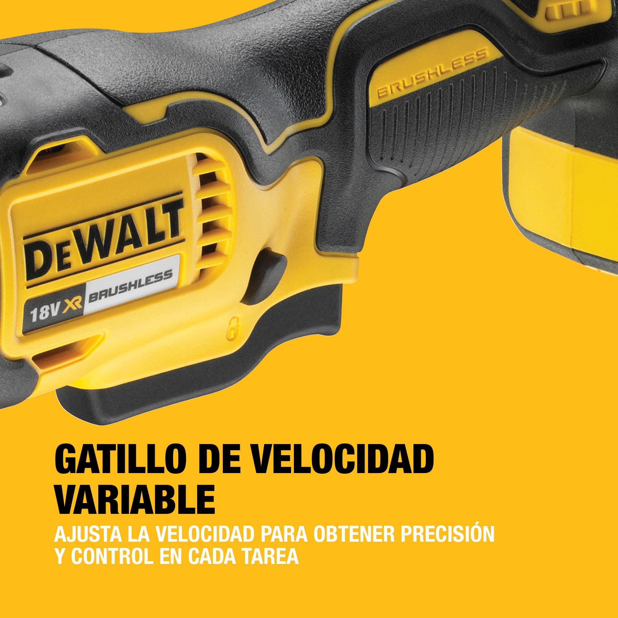 DEWALT Multiherramienta Oscilante Sin Escobillas 18V XR, Sin Batería ni Cargador, DCS355N-XJ