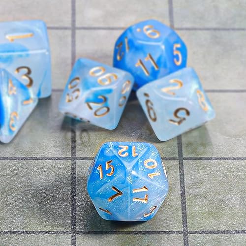 Miniatura 4 de CiaraQ DND - Juego de dados poliédricos con una bolsa de dados negra para juegos de mesa de rol D&D RPG MTG