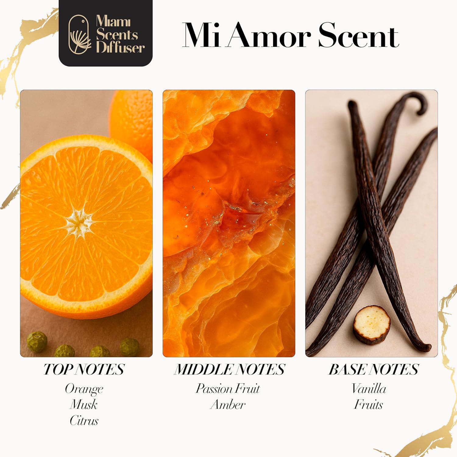 Mi Amor Sweet Essential Oil Refill Luxury Hotel Inspired, Long Lasting Aroma for Home & Office Diffuser, 120ml Fresh Blend of Orange, Passion Fruit, Vanilla, Musk - Scent for Spa Wellness Aromatherapy - Image 2