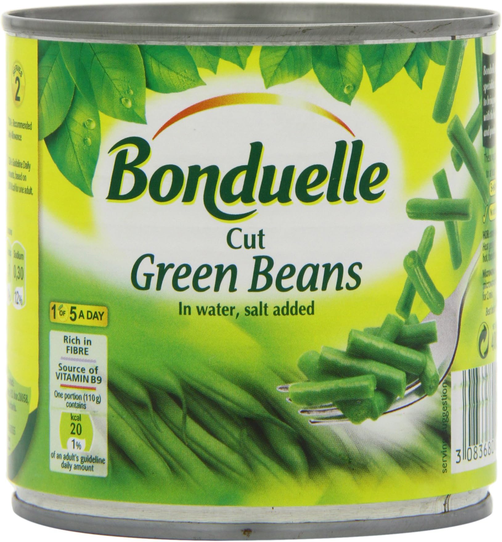 Bonduelle Cut Green Beans in Water 400 g (Pack of 12)