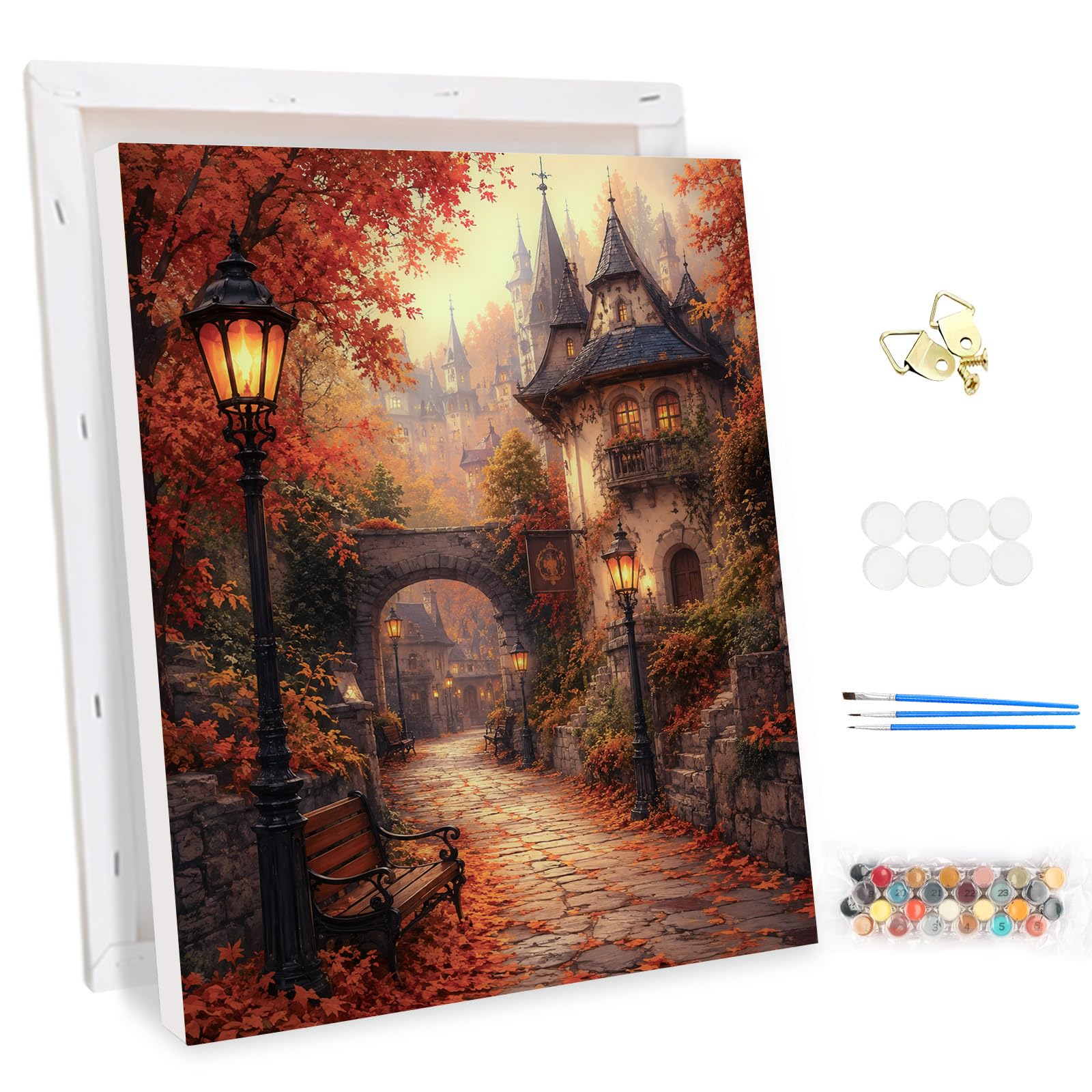 MEIYUDA Paint by Numbers for Adults with Frame Autumn Leaf Scenery 30x40cm
