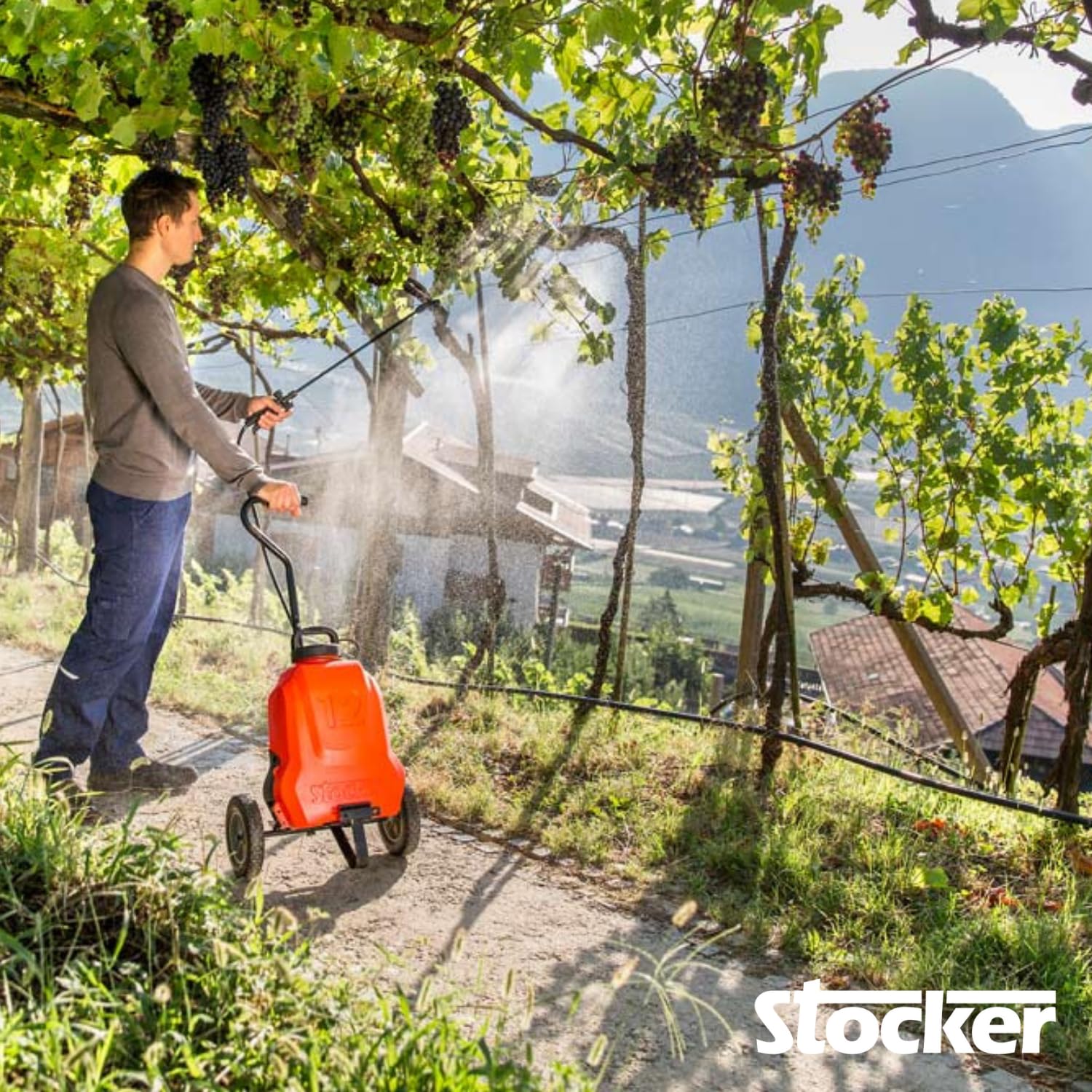 STOCKER - Pompa a zaino elettrica 12 L Li-Ion Trolley 2,5 bar