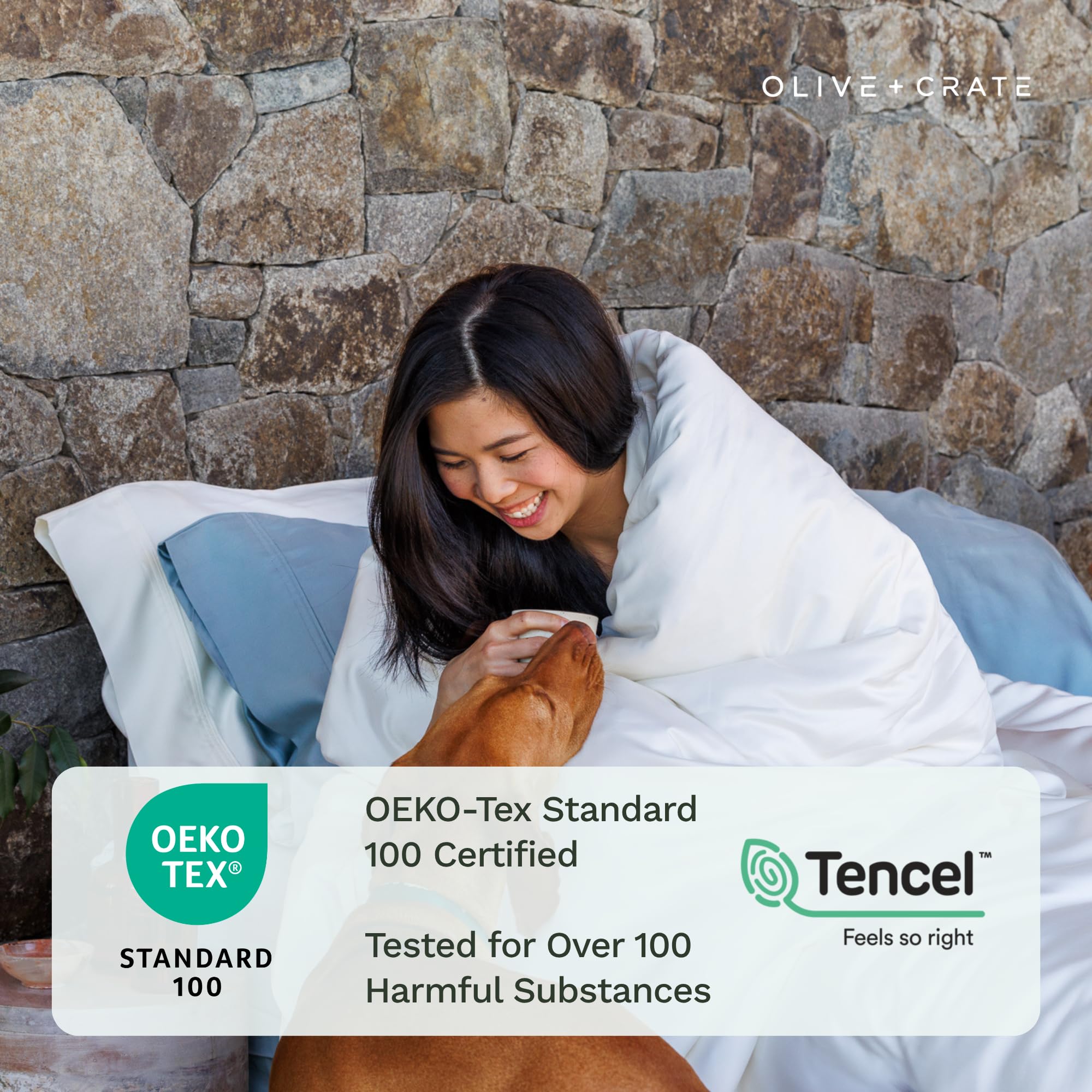 Olive + Crate Eucalyptus Cooling Pillowcases King Size | Certified Tencel Lyocell Fiber | Cool Vegan Silk Static Free for Skin and Hair | Softer Than Cotton and Linen | White