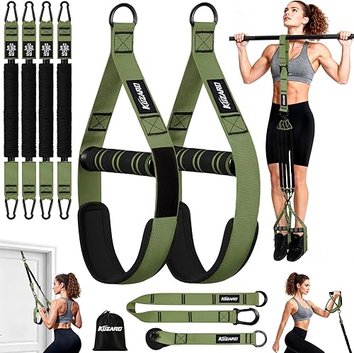 Pull Up Assistance Bands for Women, Heavy Duty Resistance Bands with Handles, Exercise Band with Door Anchor, Workout Band Set for Pull Up Bar, Full