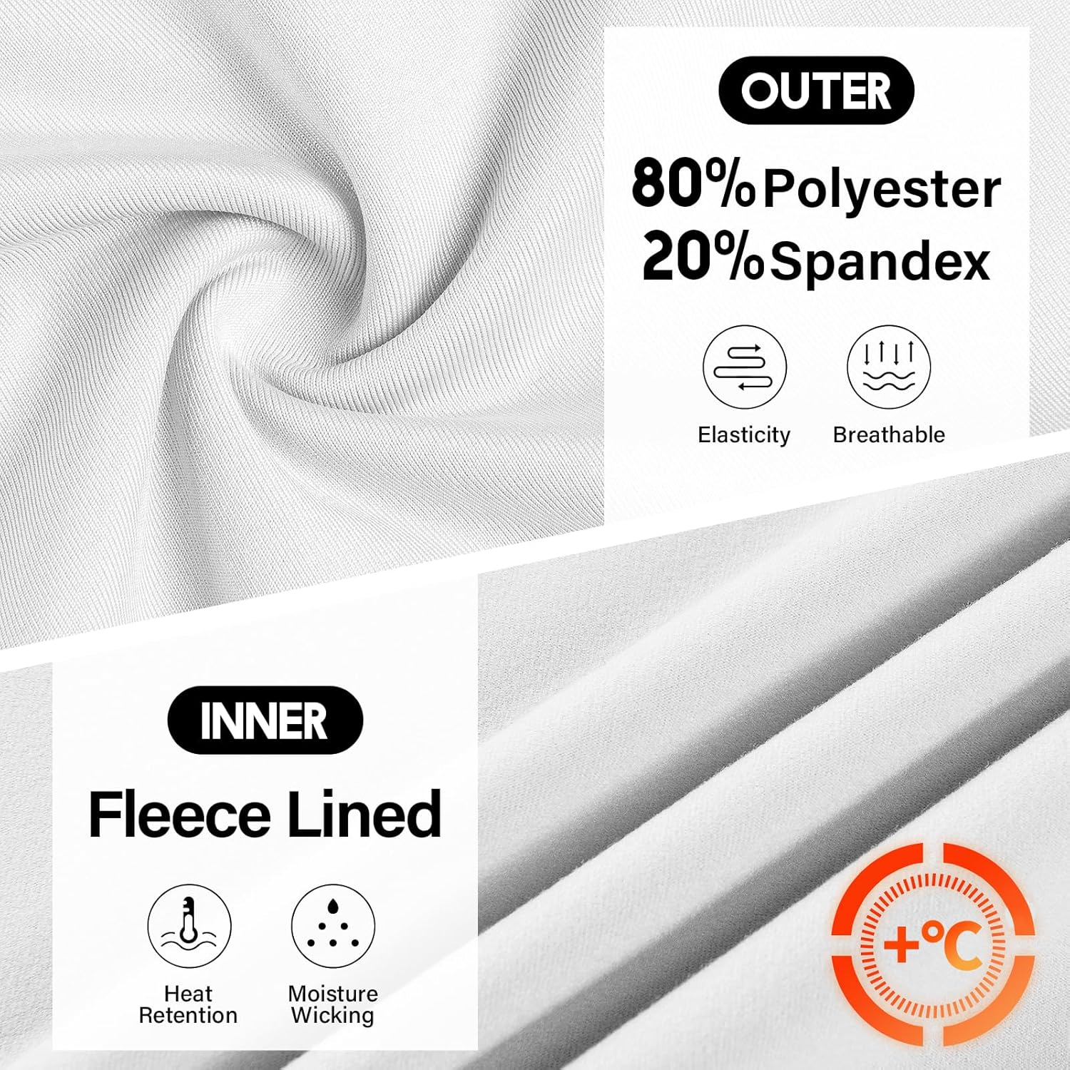 Men's Fleece Lined Thermal Shirts Midweight Crew/Mock Neck Base Layer Long Sleeve Top Cold Weather Workout - Image 5