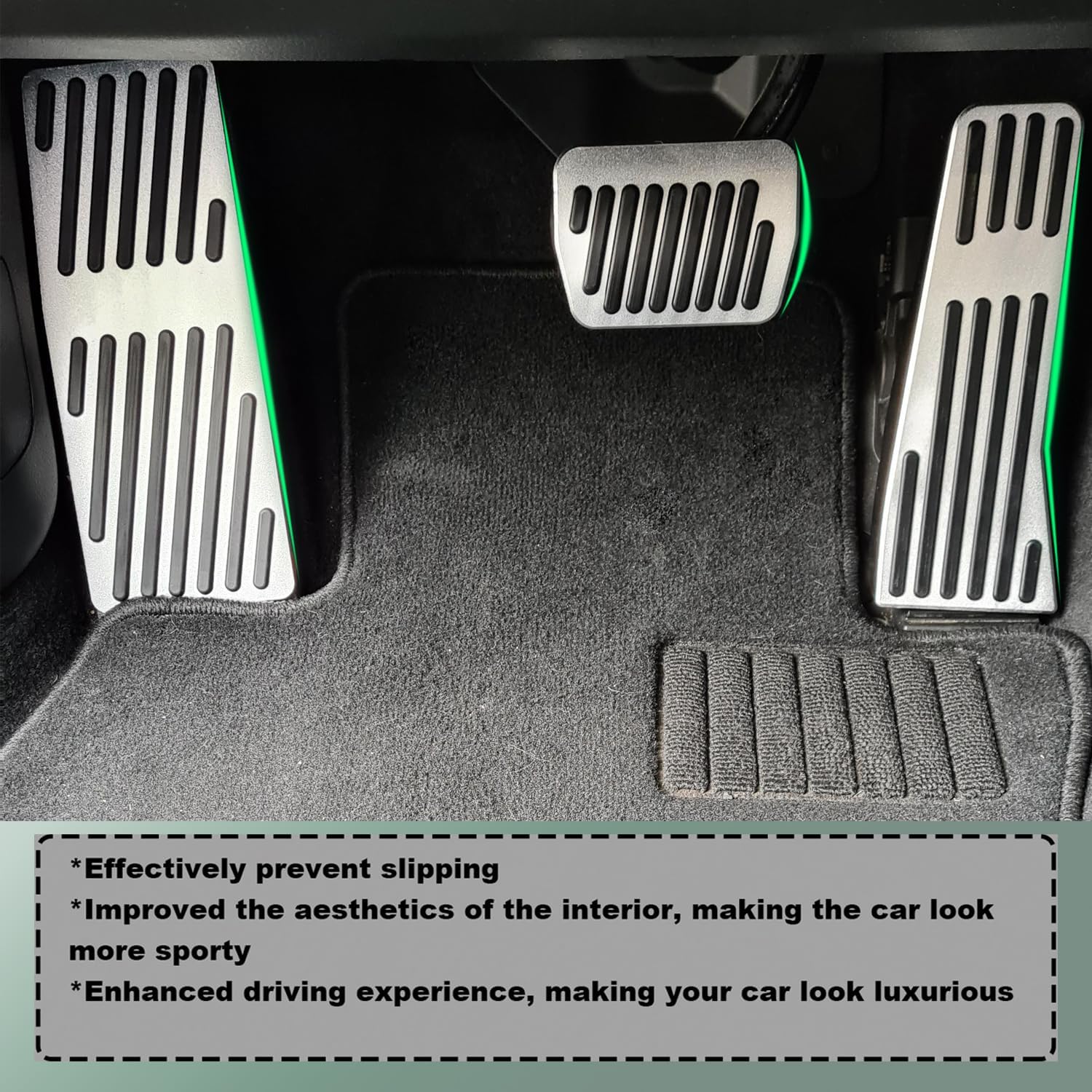 Brake Foot Rest Pedal Cover Gas Accelerator Pedal Cover Compatible with Mazda 3 Mazda CX30 CX50 CX60 CX90 (Silver)