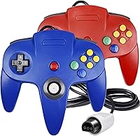 Vista 8 de Classic 64 Controlador con cable Joystick para consola N64 Game System N64 (2 paquetes, negro)