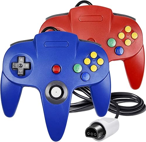 Vista 8 de Classic 64 Controlador con cable Joystick para consola N64 Game System N64 (2 paquetes, negro)
