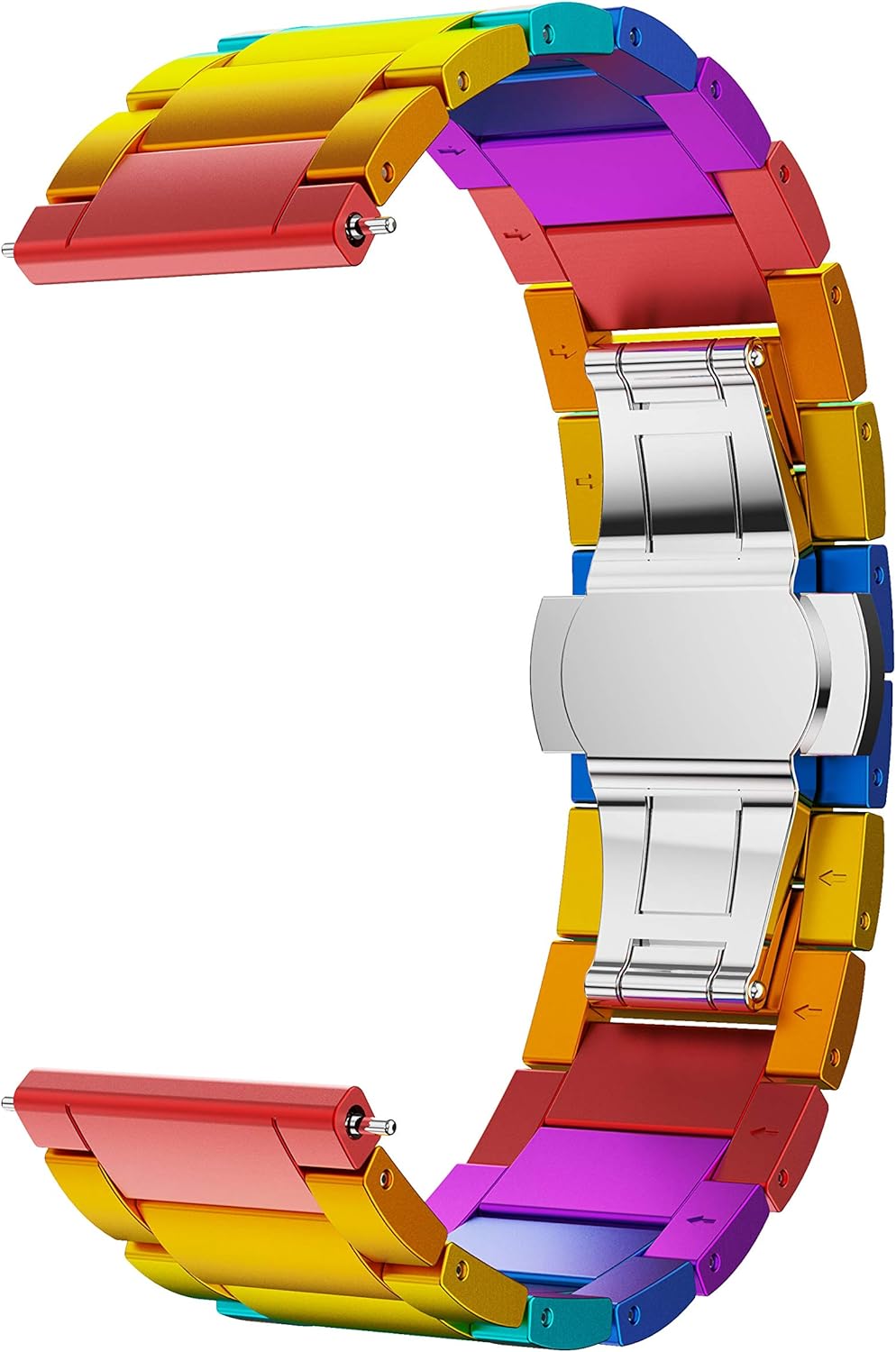 Tор Brаndѕ BaiHui 22mm Watch Band Compatible with Galaxy Watch 46mm/45mm Bands, Aluminum Metal Watch Band Quick Release Strap Compatible for Samsung Gear S3 Frontier/Galaxy Watch 3 45mm - Rainbow