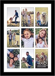 Americanflat 4x6 Collage Picture Frame - Fits 9 - Engineered Wood - Black