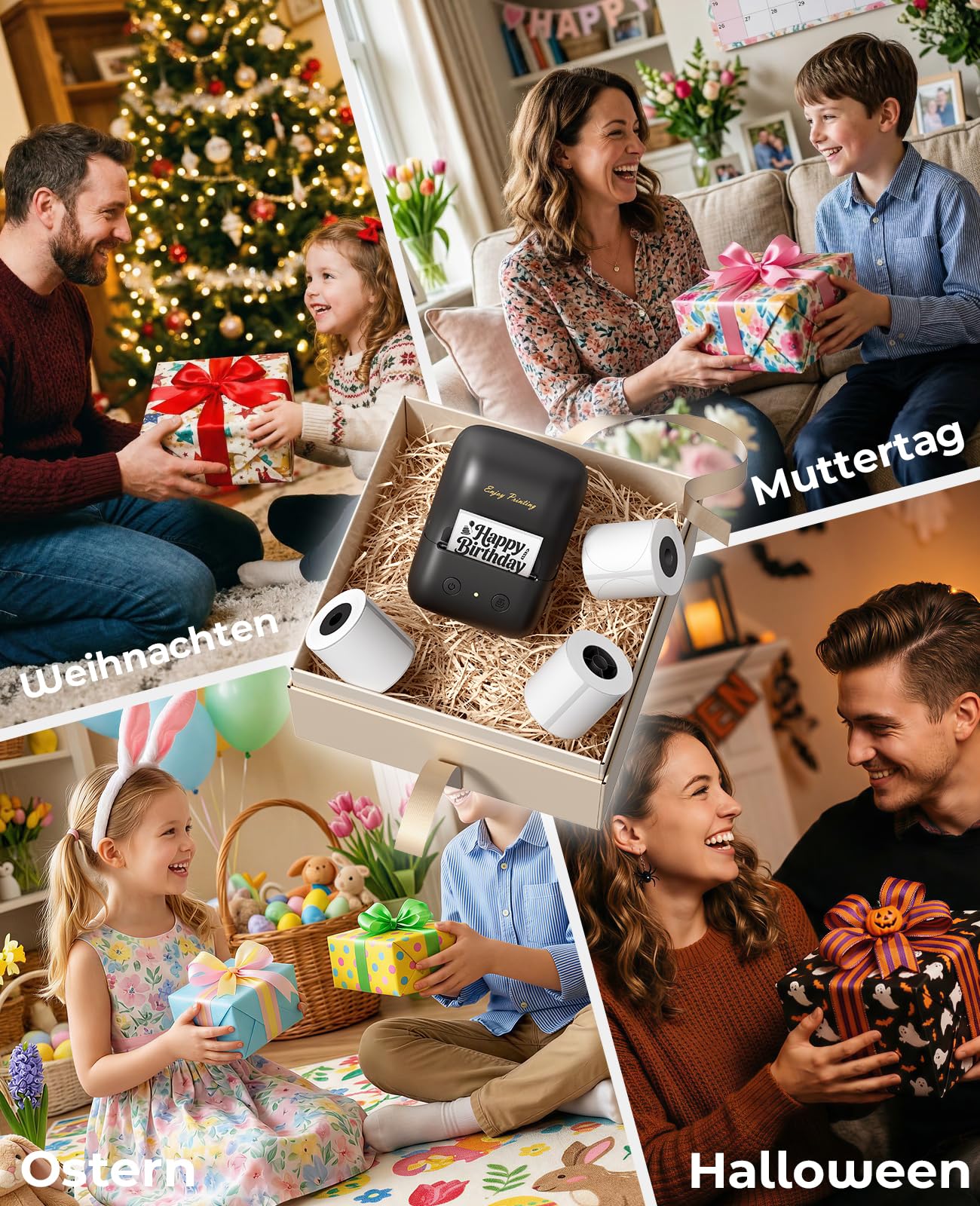 A421 Etikettendrucker für 40x15 bis 50x80 mm Etiketten, Vielseitige App mit 2000+ Symbolen und 300+ Schriftarten, Label Printer für Zuhause & Kleinunternehmen, Bluetooth Kompatibel mit iOS & Android