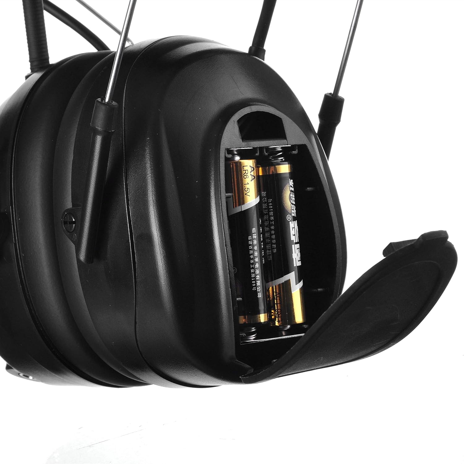 AM/FM Radio Headphones 25dB NRR,Noise Reduction Safety Earmuffs,Digital Display Headset,Powered by AA Battery,Hearing Protection for Walkman Mowing Lawn Work(Black) - Image 4