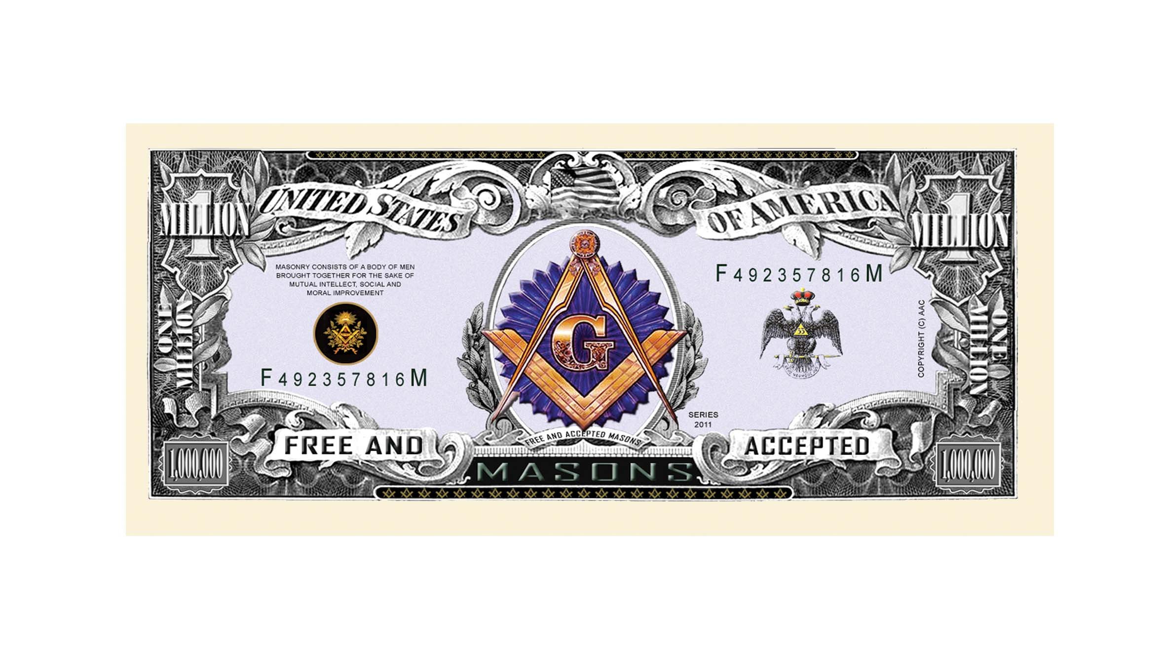 American Art Classics Freimaurer - Freimaurer Million Dollar Bill - Set mit 500 Stück
