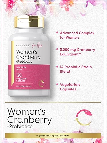 Miniatura 4 de Carlyle Probióticos Cranberry Plus para mujer | 120 cápsulas | con 14 cepas probióticas | Vegetariano, sin OMG, suplemento sin gluten | para ella