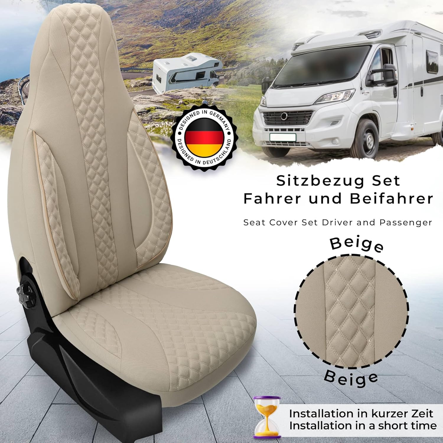 BREMER SITZBEZÜGE Motorhome seat covers for Ford Nugget Transit Custom (WPL405)