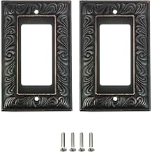 | Beveled Aged Bronze Wall plates | Electric Outlet and Switch Covers | Style 1 Gang Decorator 2 Pack