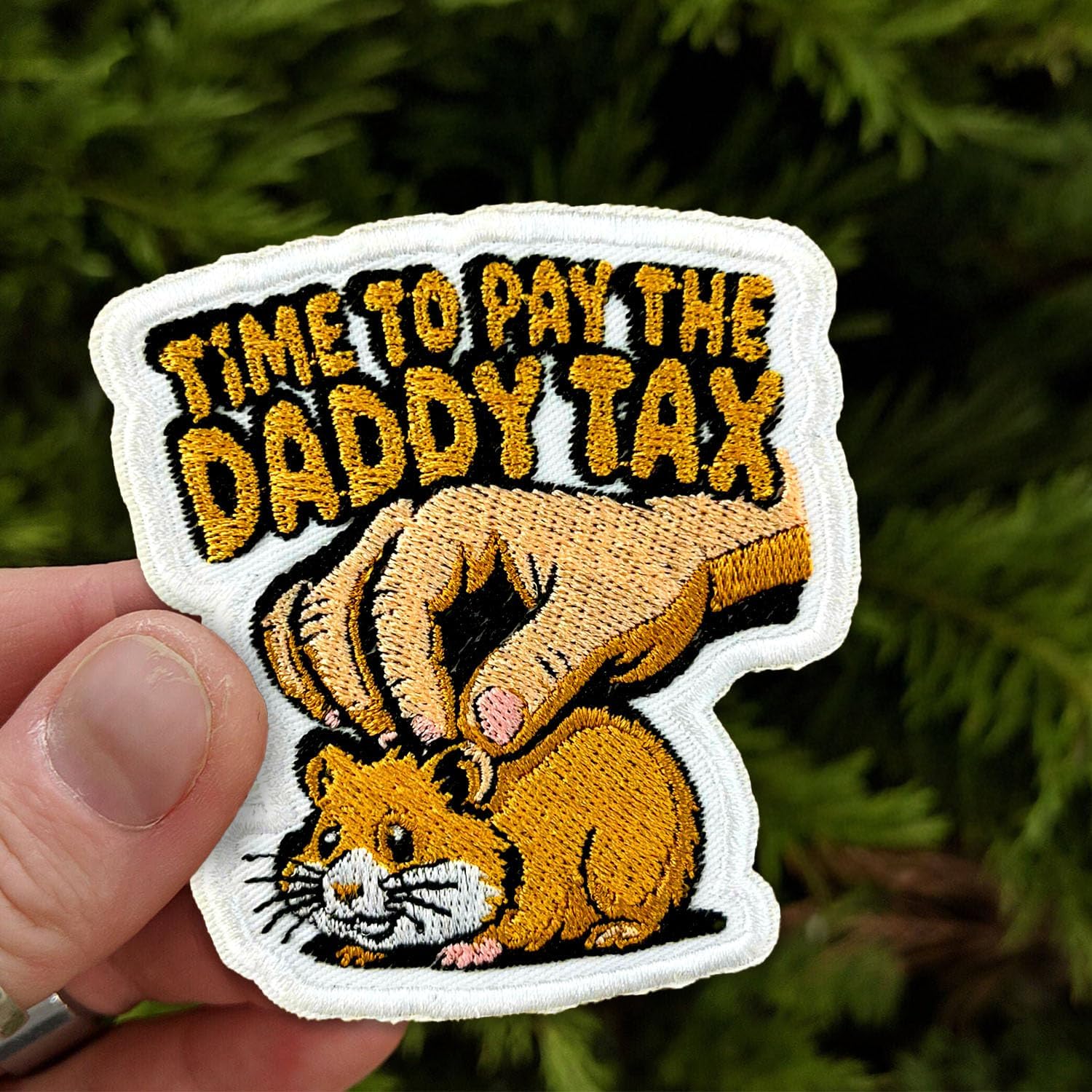 Time to Pay Daddy Tax Patch 3 Inch Funny Dad Joke Parenting Humor Embroidered Patches Sew On Iron On for Backpack, Jacket, Hat DIY Uniform Clothes Gift for Men Women Kid image 4