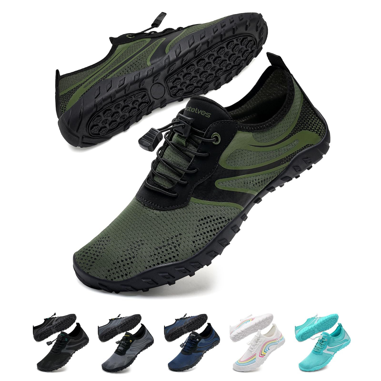 WateLves Badeschuhe Wasserschuhe Damen Herren Schnell Trocknende und Schnell Tragende Strandschuhe für Tauchen Surfen Wassersport Wandern Yoga Alltag 36-48EU
