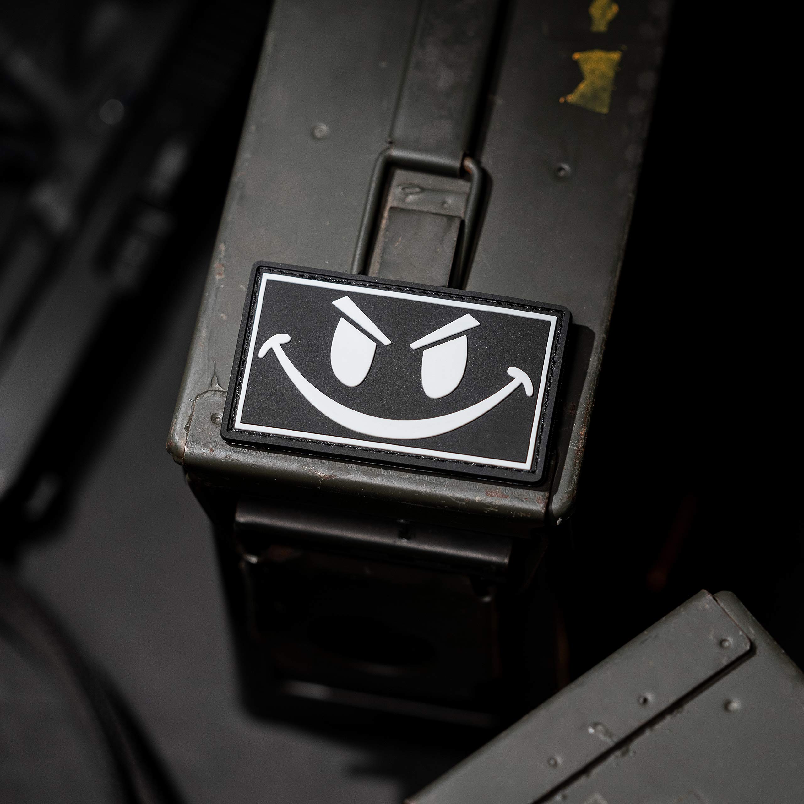 The Original Glow in The Dark Smiley Face PVC Rubber Morale Patch by NEO Tactical Gear