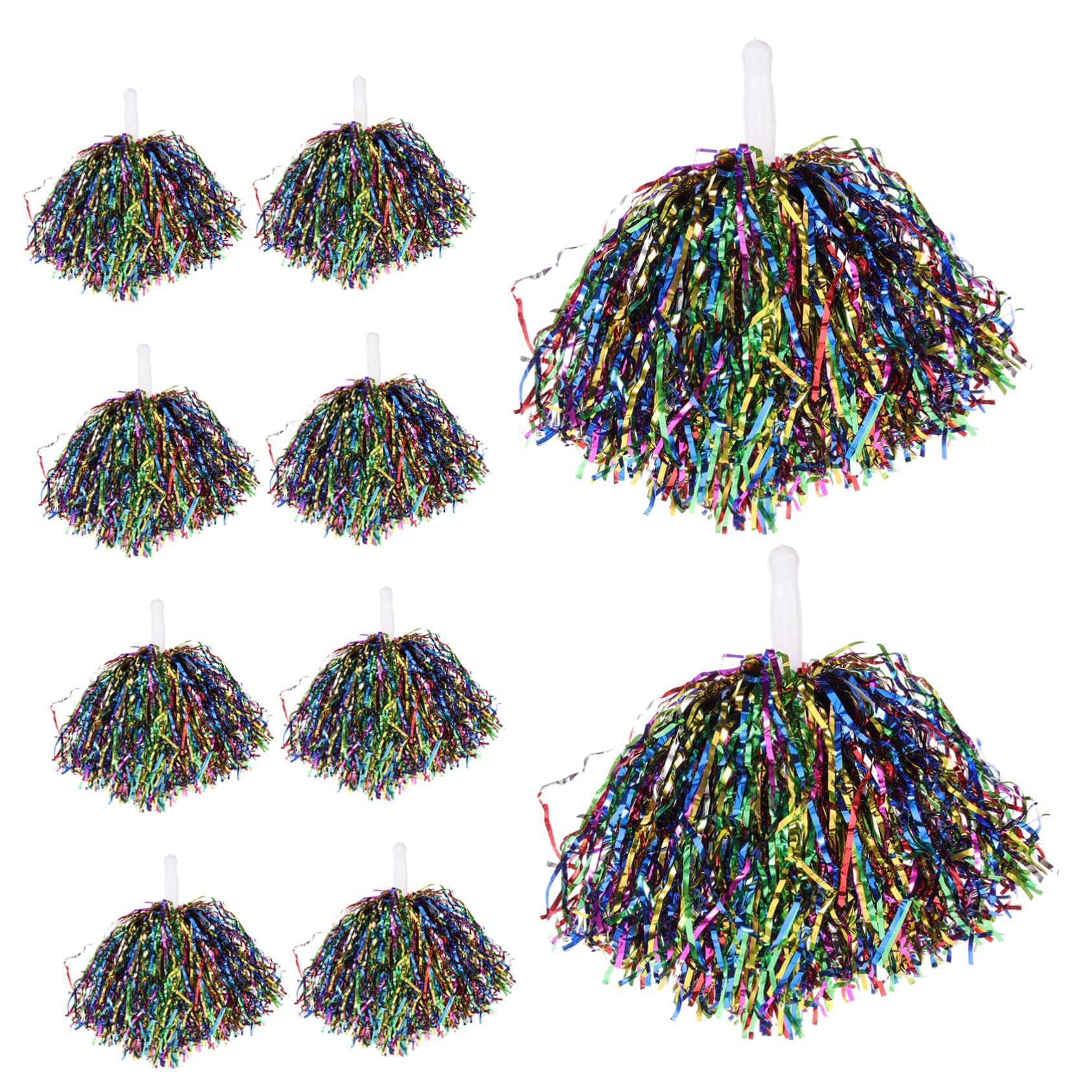HOLIDYOYO 10Pcs Cheerleading Pom Poms Durable Portable Props for Sports Events Competitions Dance Performances Lightweight Handheld Spirit Accessories