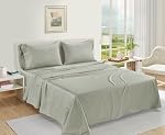 Lane Linen 1000 TC 100% Ensemble de draps en coton égyptien King - Minéraux 4 Pièce, poche profonde, OEKO-TEX Certifié, adapté 16in Matelas, Feuilles de coton égyptiennes Roi, Feuille de refroidissement Roi