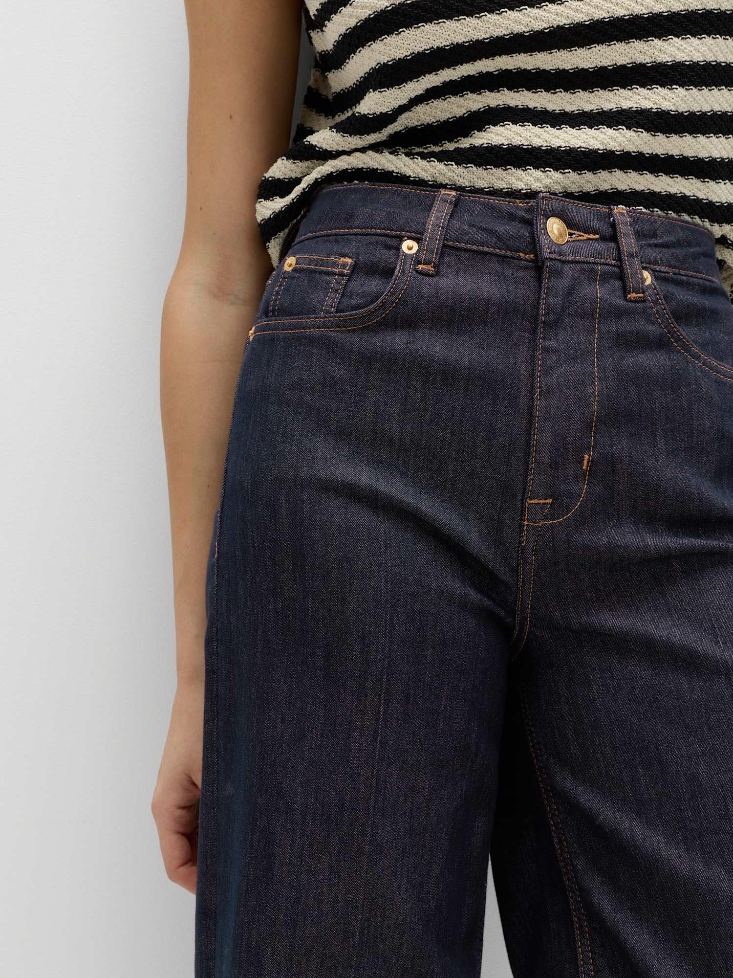 Marks & Spencer Jean Taille Haute Élégant Jambes Larges Femme, avec Stretch