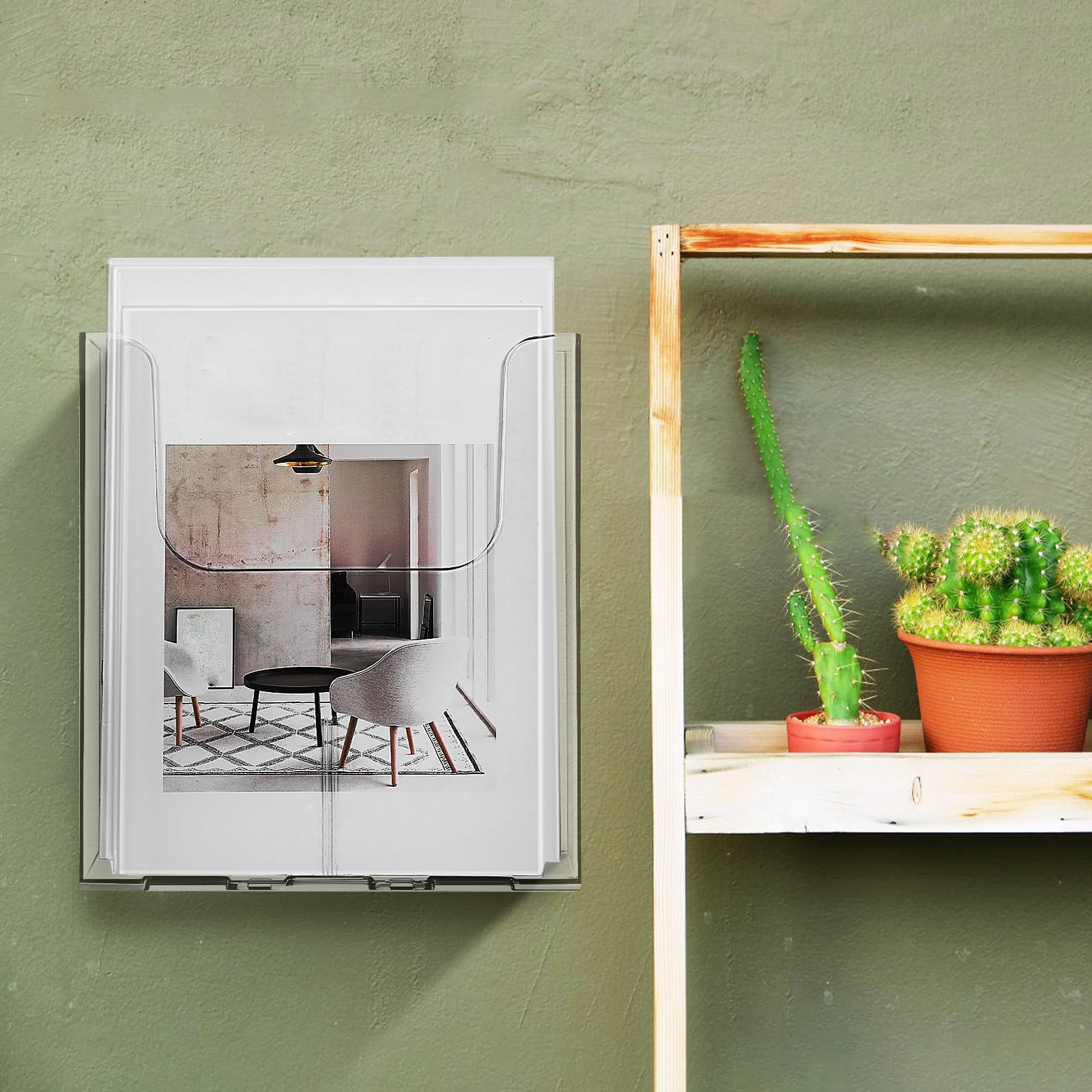 YARNOW Porte-Documents Gain de Place Mural en Acrylique Transparent Résistant à Déformation Présentoir Lot de 4, Organisateur de Documents A4 pour Bureau et École
