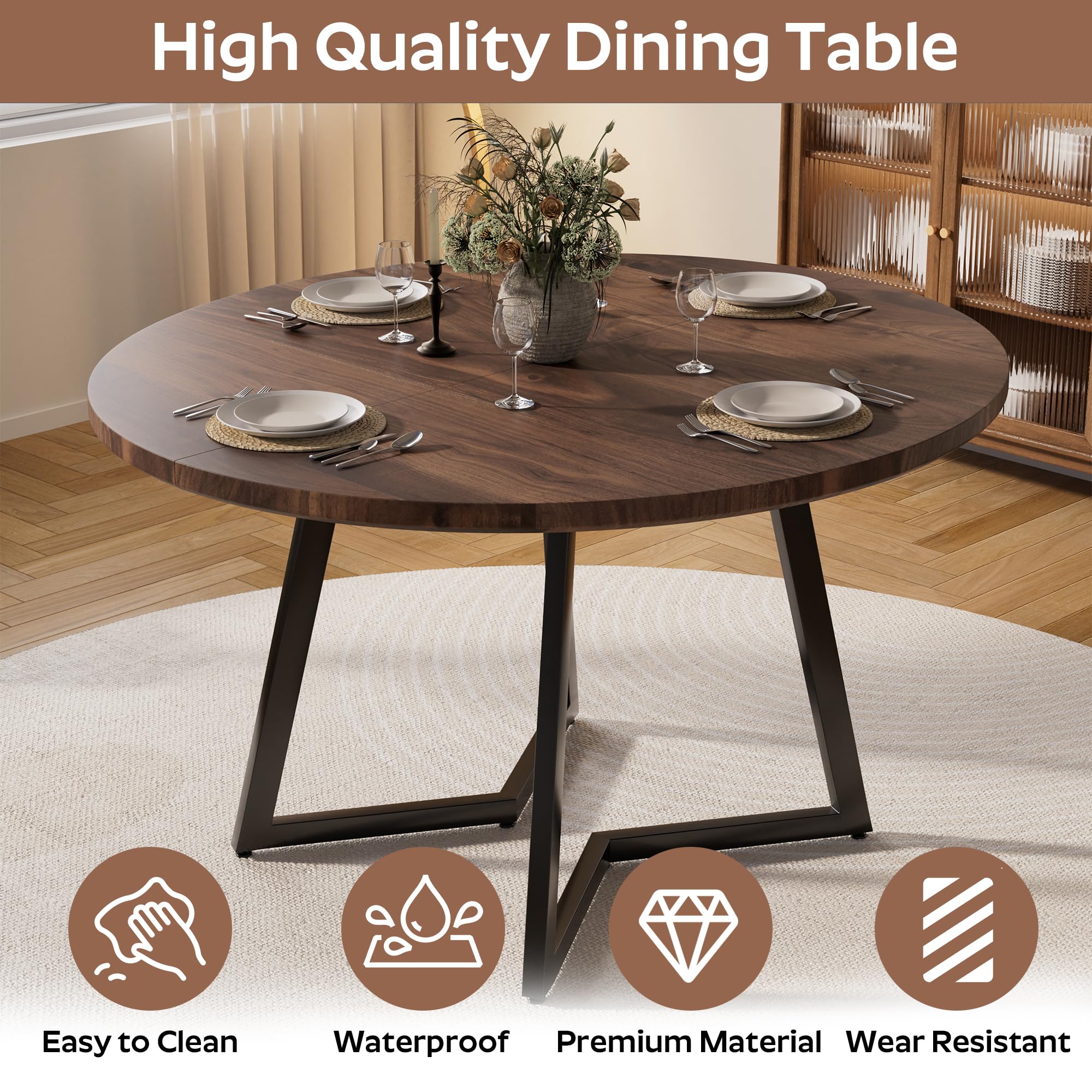 Amazon.com - RGZ Round Dining Table Set for 6, 47