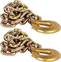 Tnyeobae 35" Grade 70 Trailer Safety Chains with 5/16" Clevis Snap Hooks - 18,800 lbs Break Strength, Rust-Resistant, Pack of 2