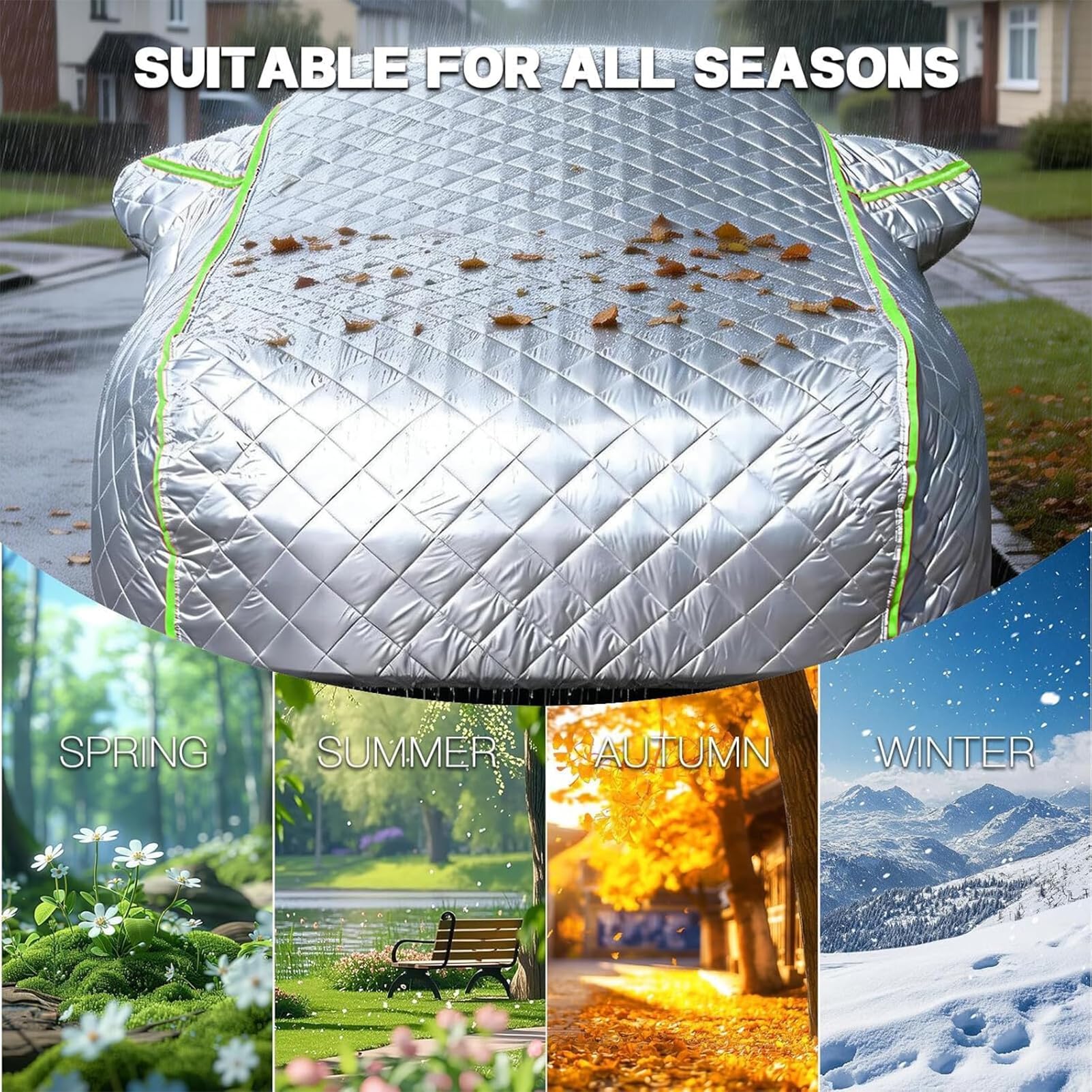 Funda Coche Exterior para Opel Cascada, Funda Coche Antigranizo Gruesa,Impermeable Transpirable,Cubierta Protectora Invierno Resistente Polvo Lluvia Nieve