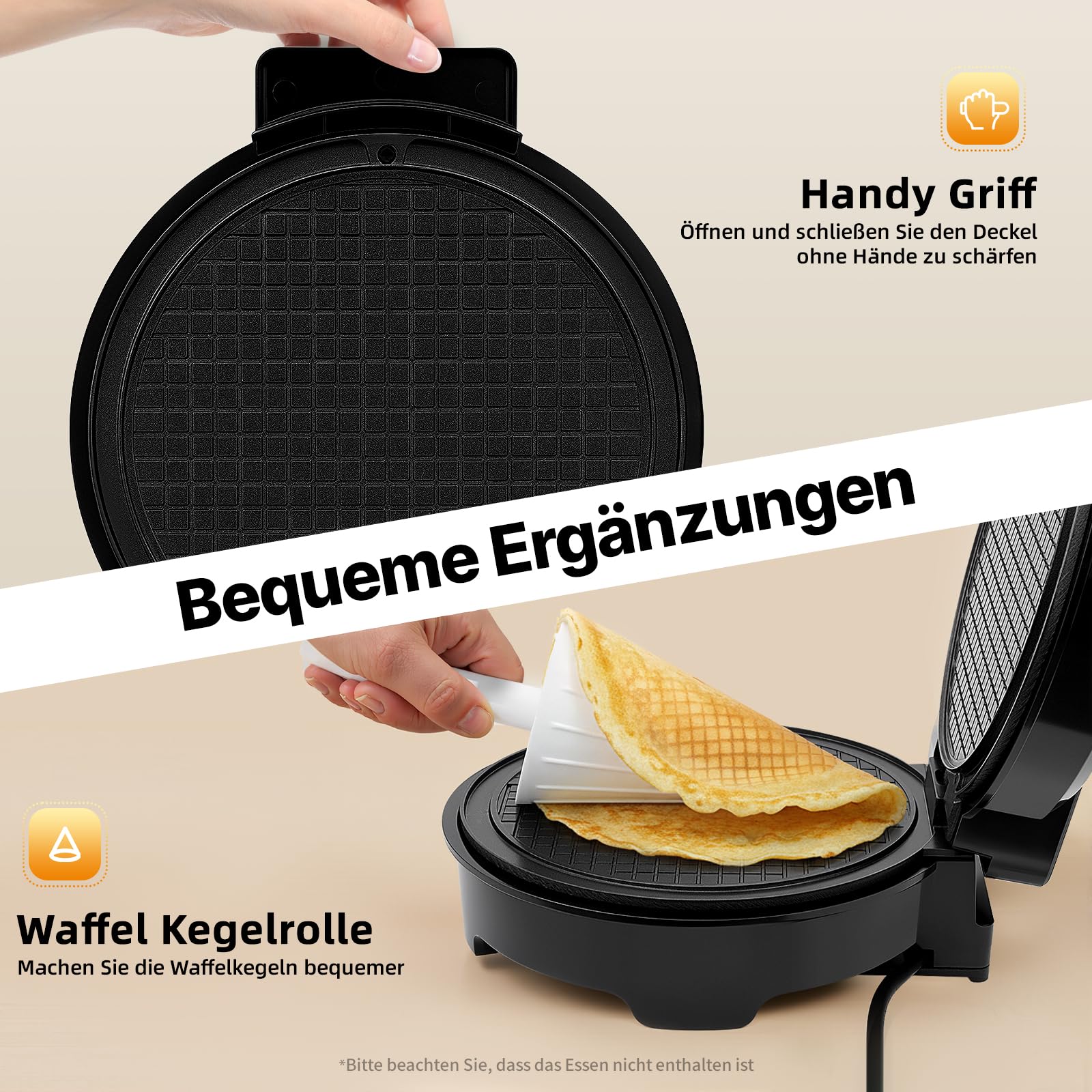 Máquina automática de bolas de acero inoxidable de 1200 W, máquina para hacer rollos de huevo con revestimiento antiadherente, moldes antiadherentes con 2 luces, 100-150 ℃, 20 cm de diámetro.