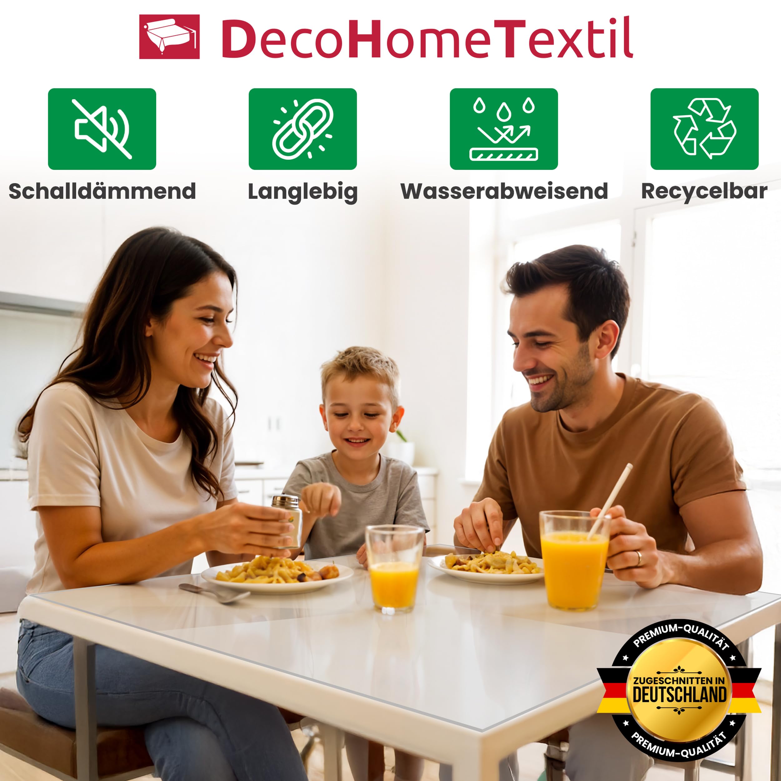DecoHomeTextil Transparente Folie V-Kante, glasklar, eckig 100 x 185 cm