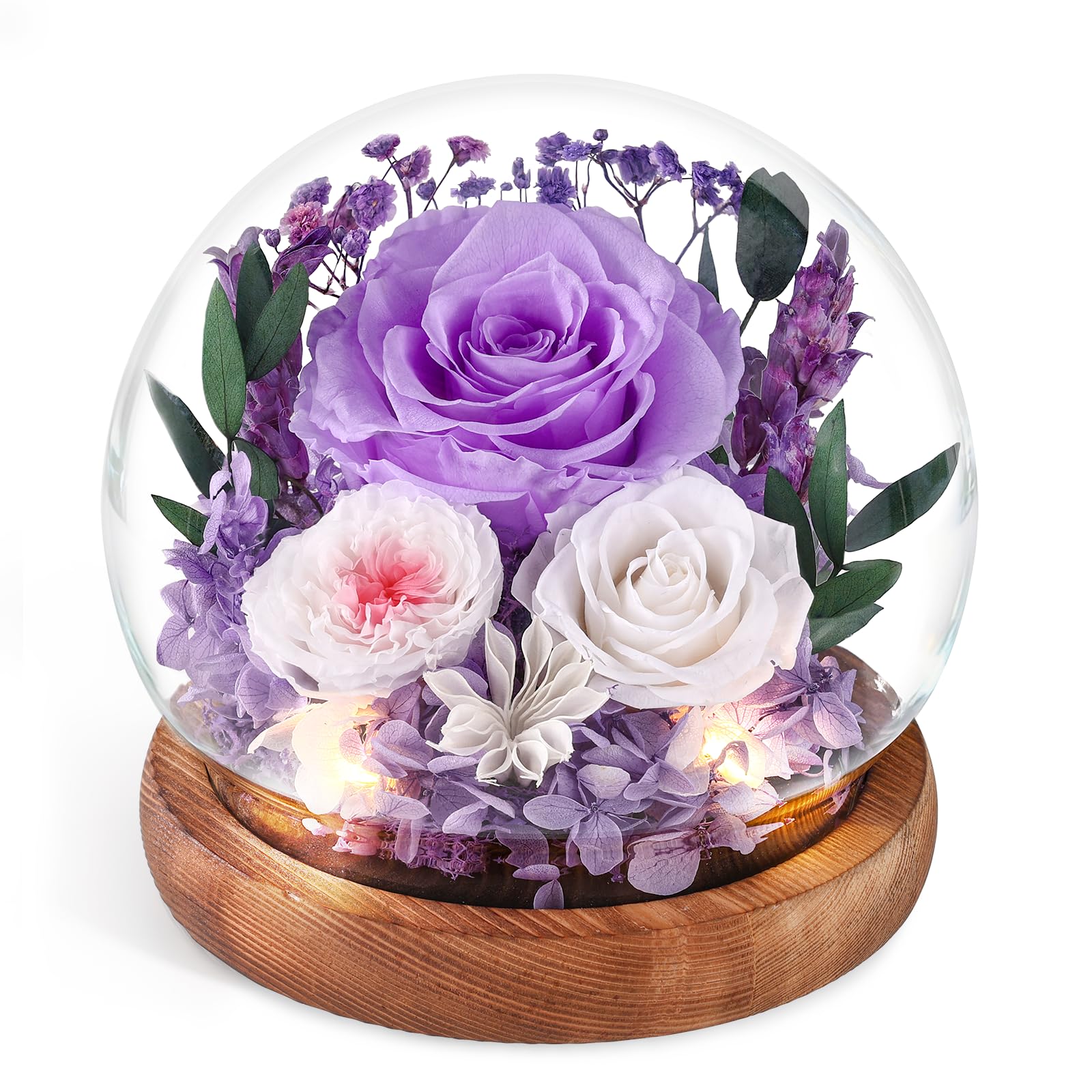Flores eternas en cúpula de cristal FIACO para conmover el corazón de una madre