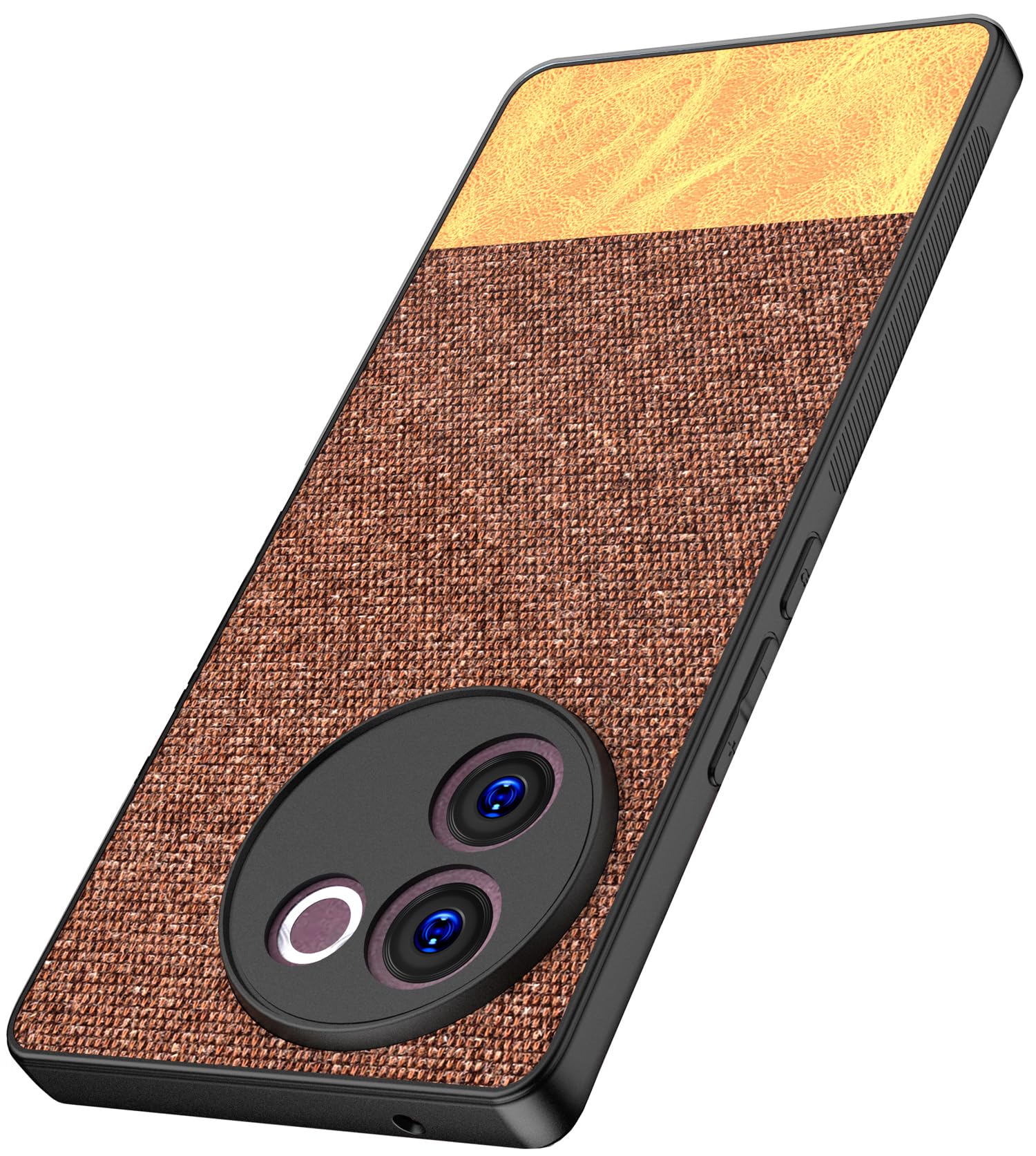 Kapa Soft Fabric & Leather Hybrid Protective Back Cover for Vivo V30E (5G) | Shockproof Slim Hard Anti Slip Back Case (Brown) (B0D9QTM7TB) Amazon Price History, Amazon Price Tracker