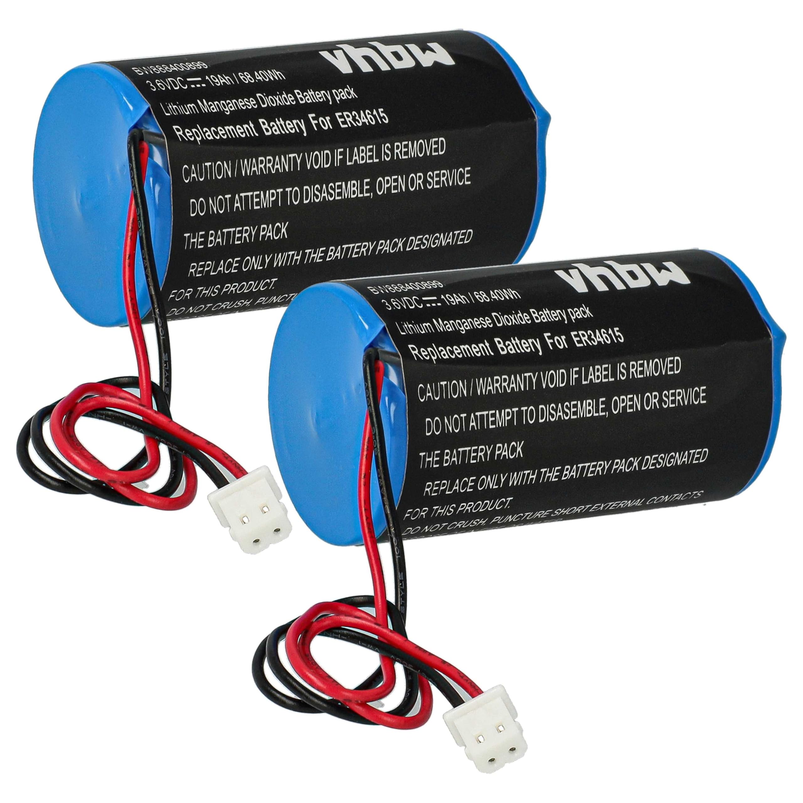 vhbw 2X Pile Remplacement pour Eve ER34615-GL101 pour système d'alarme