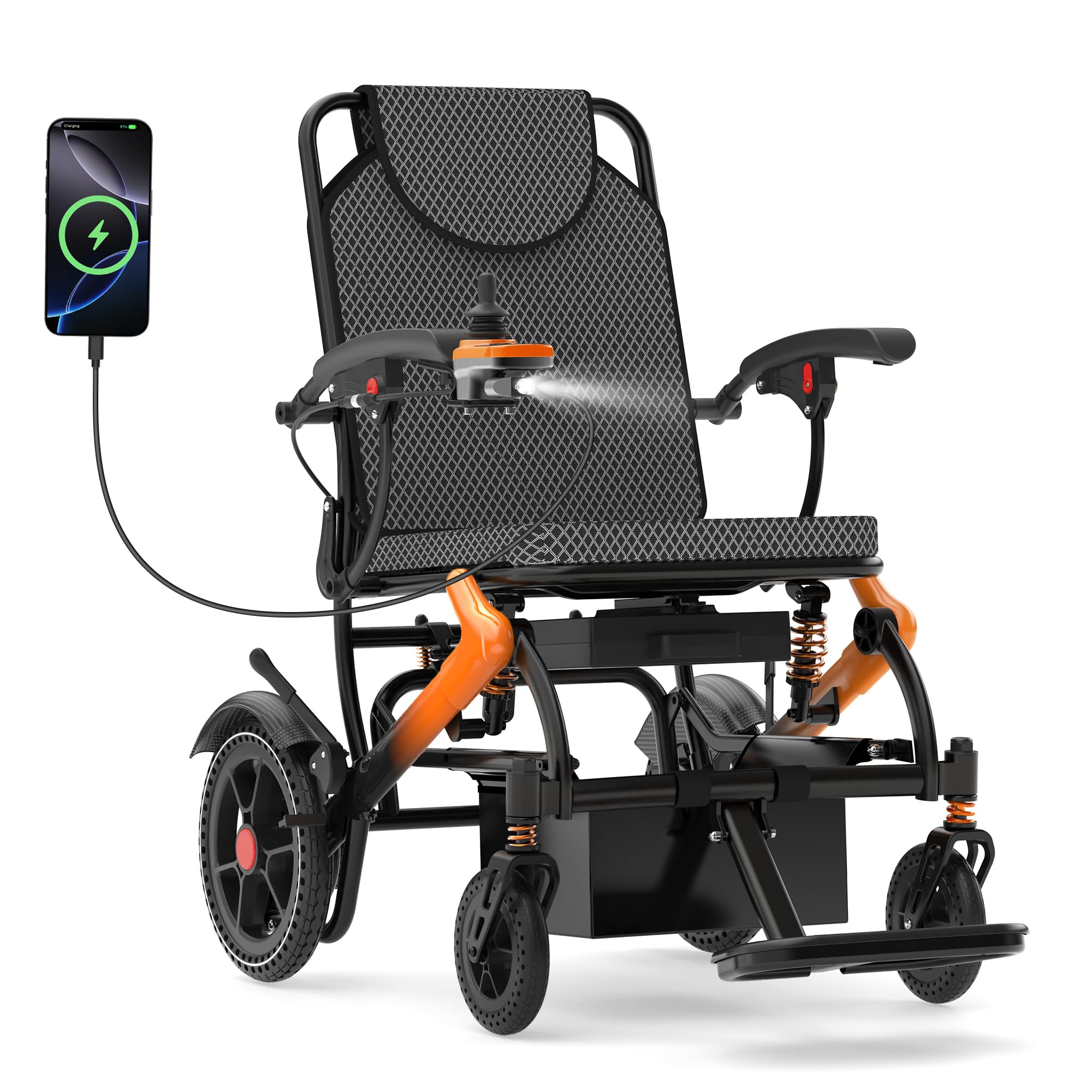 Biqissi Orange Electric Wheelchair