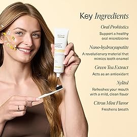 Boka Fluoride Free Toothpaste, Nano Hydroxyapatite Toothpaste, Appropriate for Sensitive Teeth - for Adult, Kids Oral Care - Probiotics - Citrus Mint, 4 Fl Oz 1Pk US Manufactured