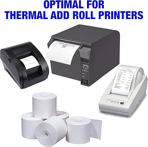Miniatura 5 de Rollos de papel térmico para recibos, sin BPA, grado A, puro 85 brillante, papel blanco, revestimiento térmico único (4 pulgadas x 81 pies x 36