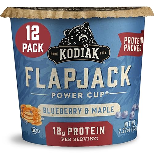 Kodiak Cakes Pancake On the Go, Blueberry and Maple (Pack of 12)