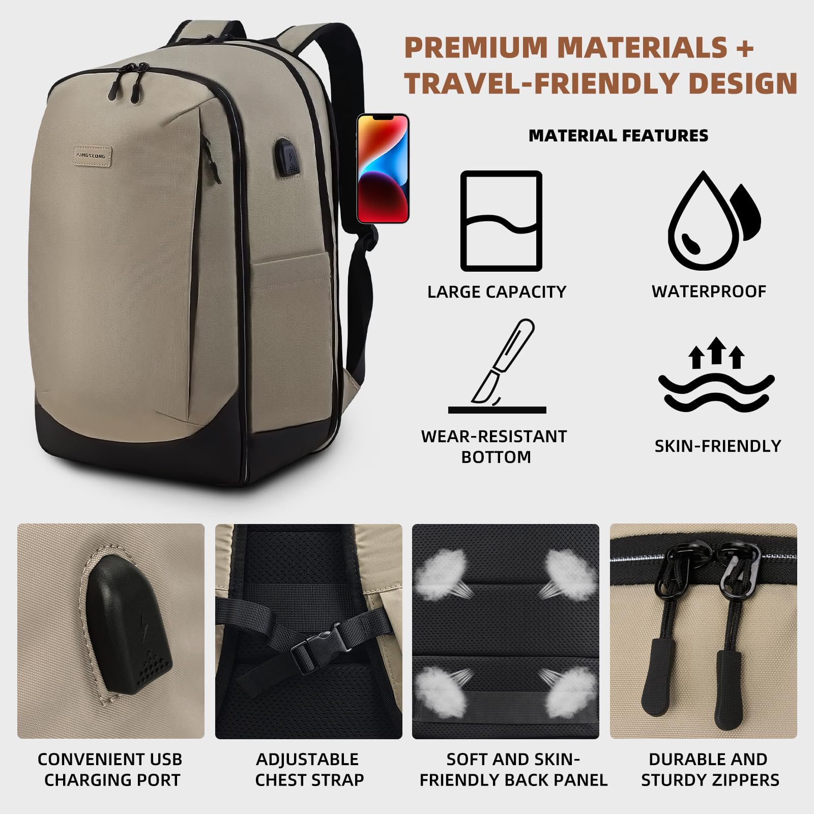 KINGSLONG Compressore sottovuoto da viaggio: Vacpack con pompa ad aria elettrica Carry on Sistema Espandibile Pack